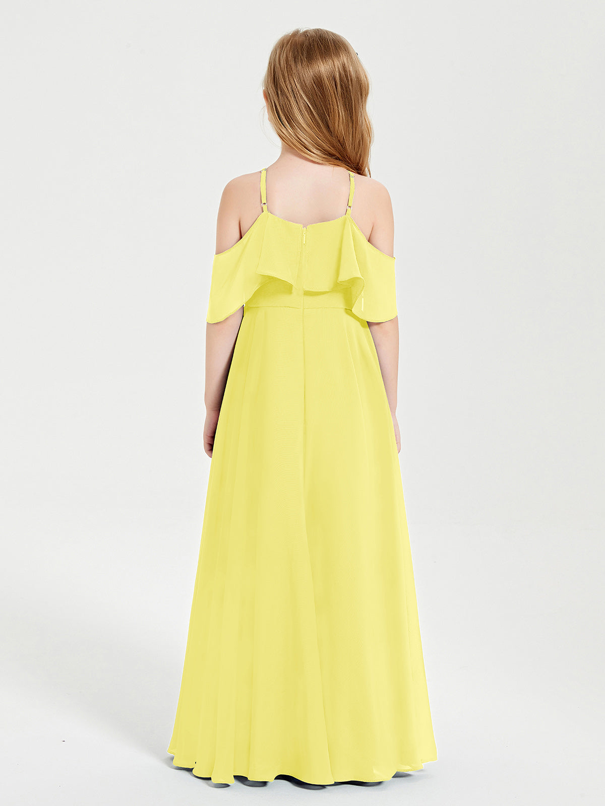Off-the-Shoulder Long Dresses for Junior Bridesmaids Lemon